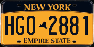 NY license plate HGO2881