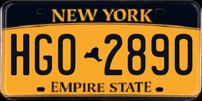 NY license plate HGO2890