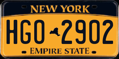 NY license plate HGO2902