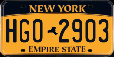 NY license plate HGO2903