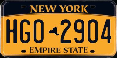 NY license plate HGO2904