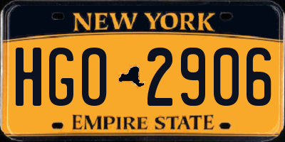 NY license plate HGO2906