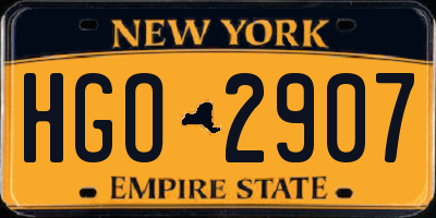 NY license plate HGO2907