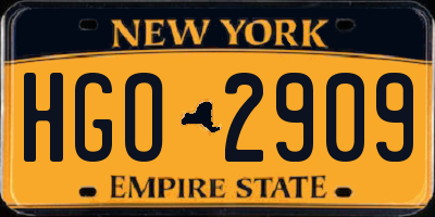 NY license plate HGO2909