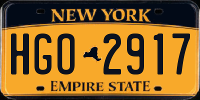 NY license plate HGO2917