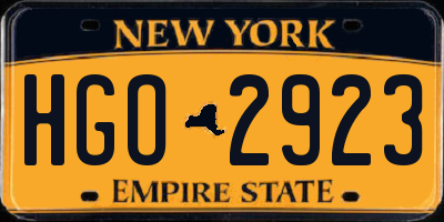 NY license plate HGO2923