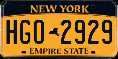 NY license plate HGO2929