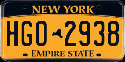 NY license plate HGO2938