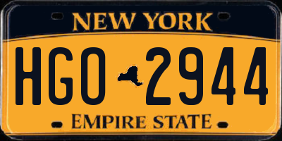 NY license plate HGO2944