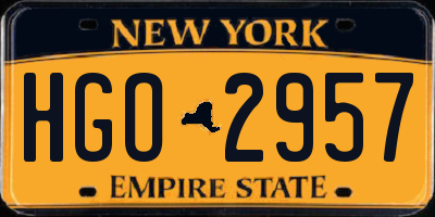 NY license plate HGO2957
