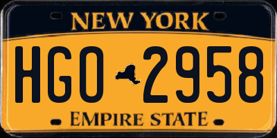 NY license plate HGO2958