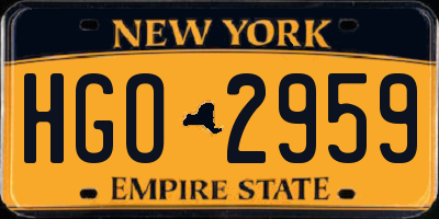 NY license plate HGO2959