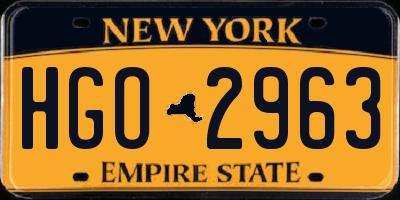 NY license plate HGO2963