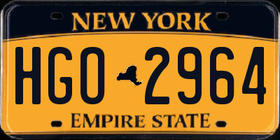 NY license plate HGO2964