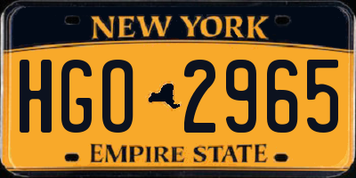 NY license plate HGO2965