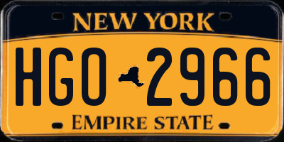 NY license plate HGO2966