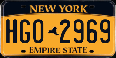 NY license plate HGO2969