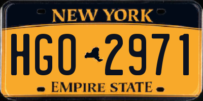 NY license plate HGO2971