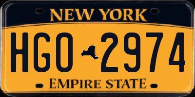 NY license plate HGO2974