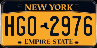 NY license plate HGO2976