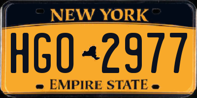 NY license plate HGO2977