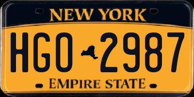 NY license plate HGO2987