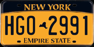 NY license plate HGO2991