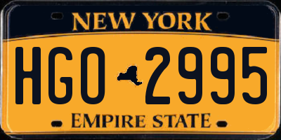 NY license plate HGO2995