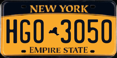 NY license plate HGO3050