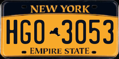 NY license plate HGO3053
