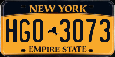 NY license plate HGO3073