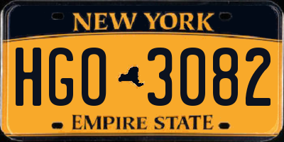 NY license plate HGO3082