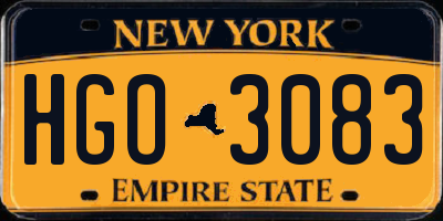 NY license plate HGO3083