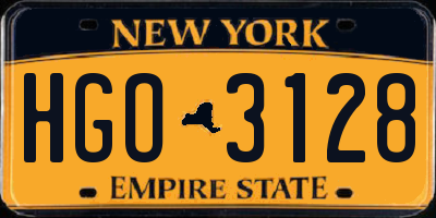 NY license plate HGO3128