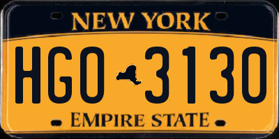 NY license plate HGO3130