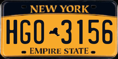 NY license plate HGO3156