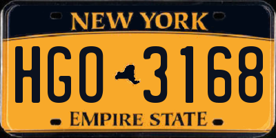NY license plate HGO3168