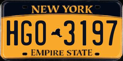 NY license plate HGO3197