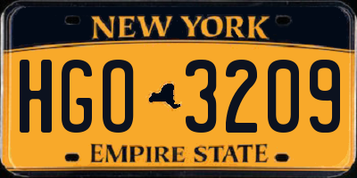 NY license plate HGO3209