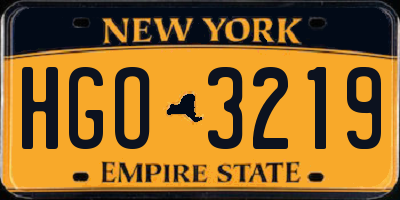 NY license plate HGO3219