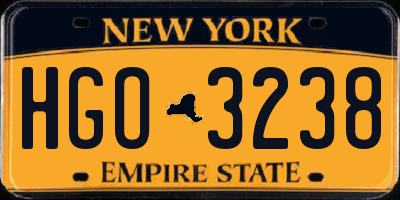 NY license plate HGO3238