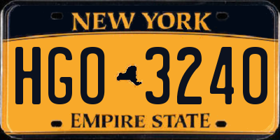 NY license plate HGO3240