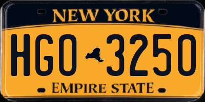 NY license plate HGO3250