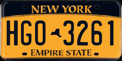 NY license plate HGO3261