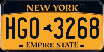 NY license plate HGO3268