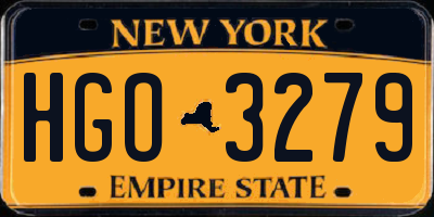 NY license plate HGO3279