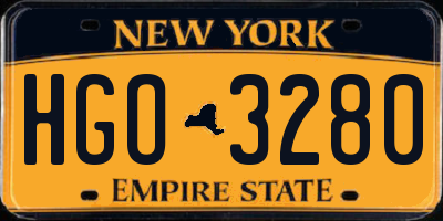 NY license plate HGO3280