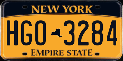 NY license plate HGO3284