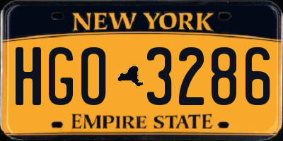 NY license plate HGO3286