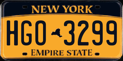 NY license plate HGO3299